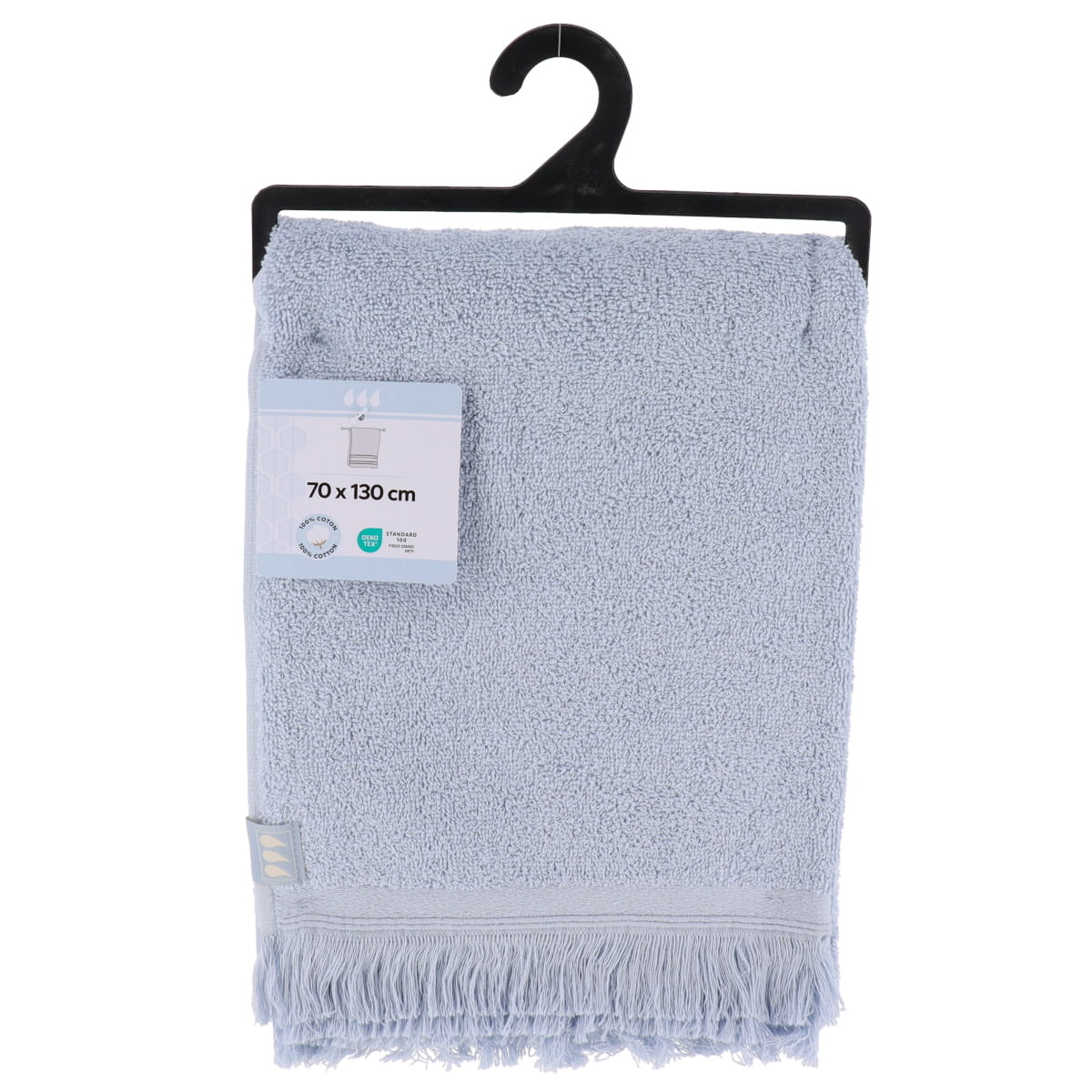 Prosop baie XL 70×130 cm din bumbac 100% cu volane – Albastru Fish Sky