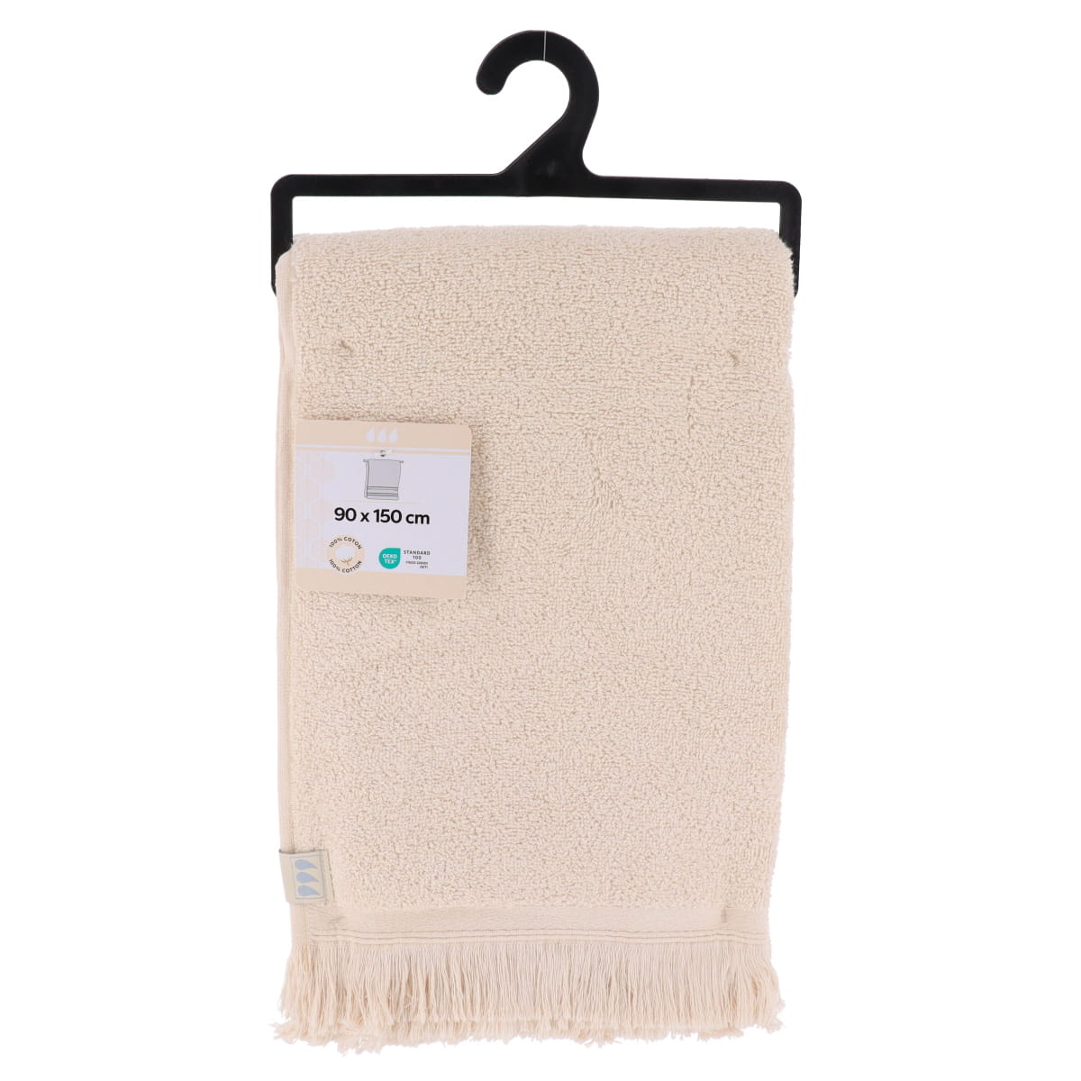 Prosop baie XXL 90×150 cm din bumbac 100% cu volane – Natural