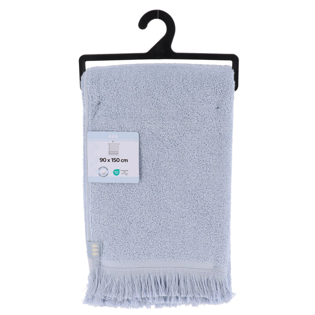 Prosop baie XXL 90×150 cm din bumbac 100% cu volane – Albastru Fish Sky