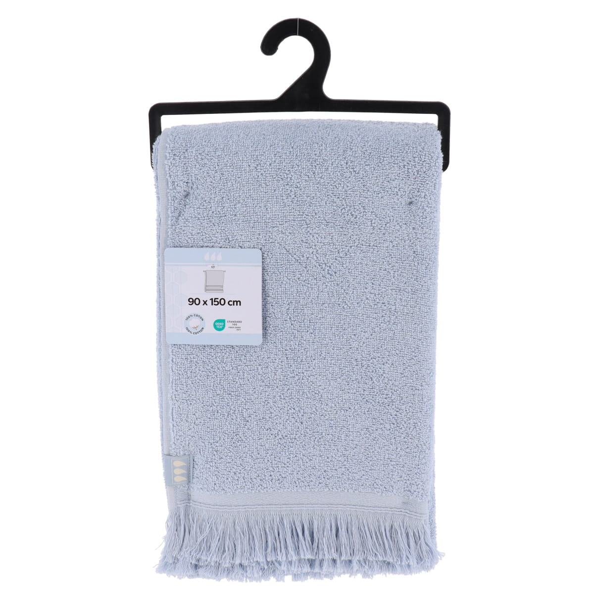 Prosop baie XXL 90×150 cm din bumbac 100% cu volane – Albastru Fish Sky