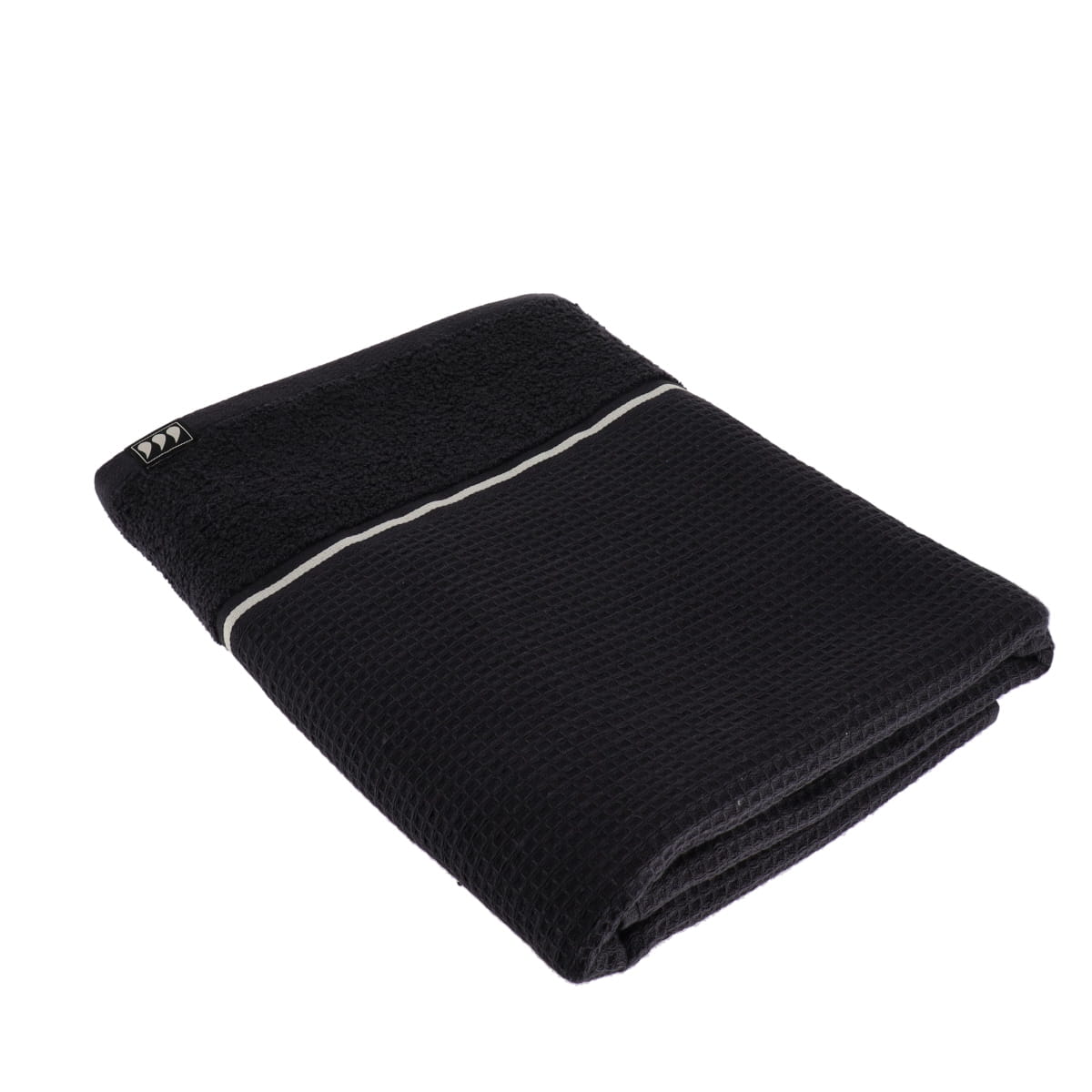 Prosop de baie 70×130 cm din bumbac – Finisaj waffle negru