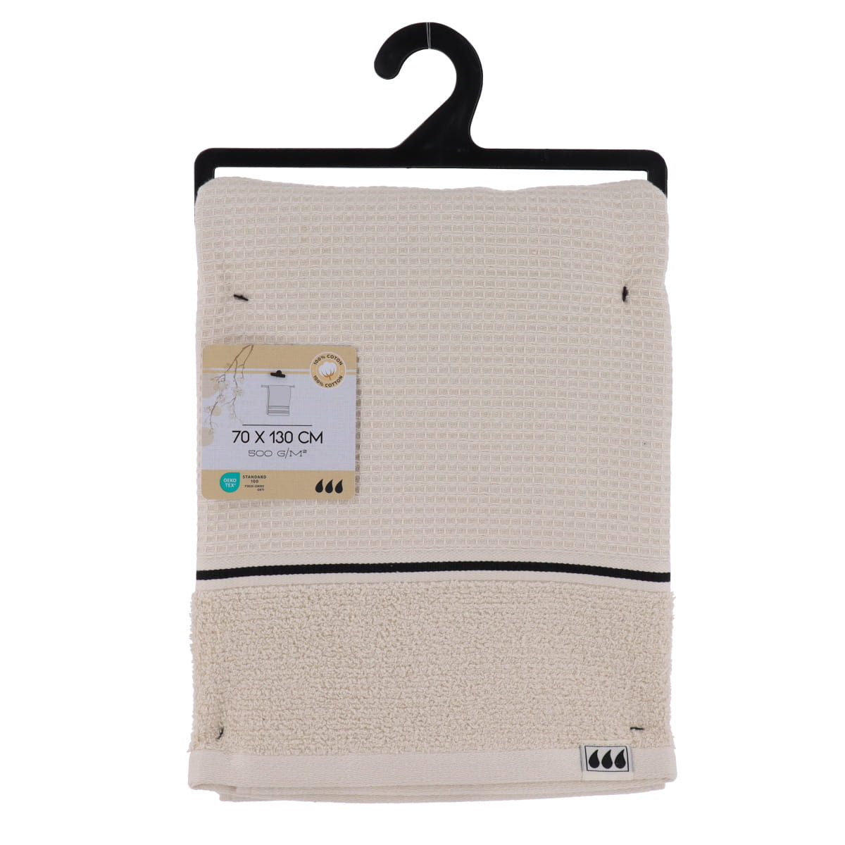 Prosop de baie 70×130 cm din bumbac – Finisaj waffle bej