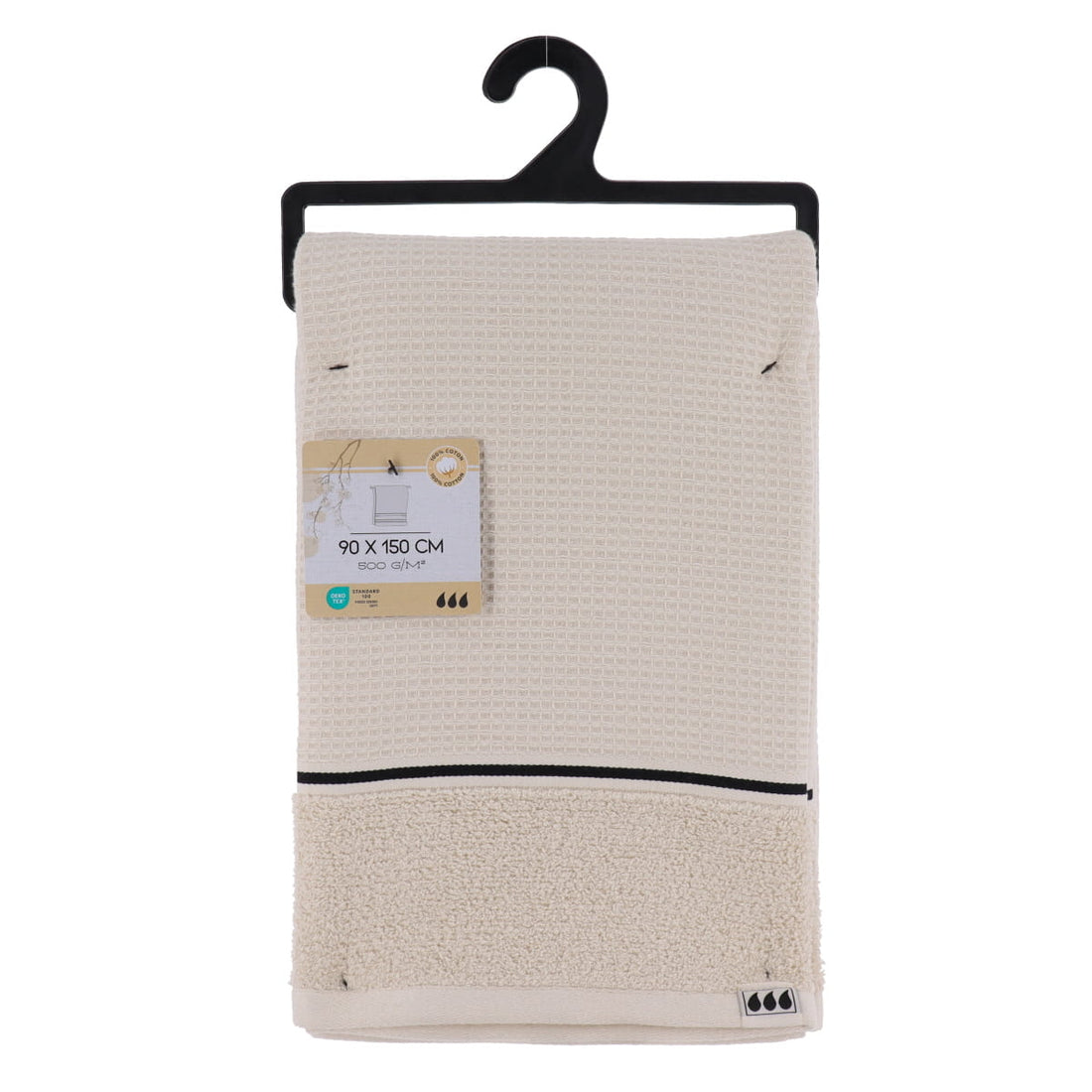 Prosop de baie 90×150 cm din bumbac – Finisaj waffle bej