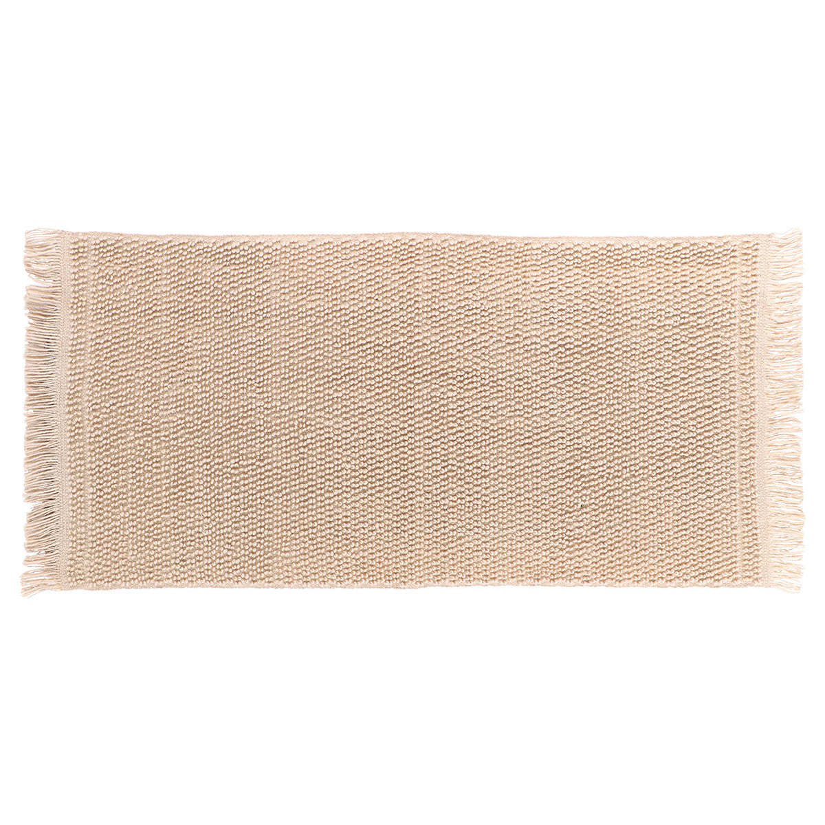 Covoraș din bumbac și fibre mixte – Negru/Natural 45×90 cm