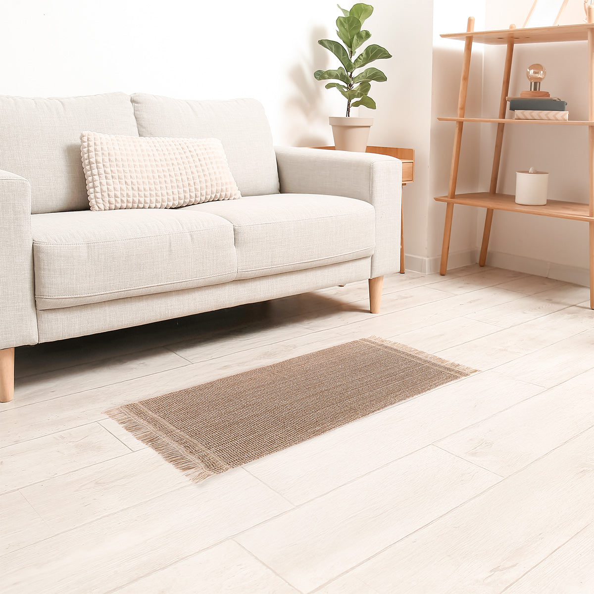 Set 6 coșuri din metal și bumbac – Efect frânghie bej