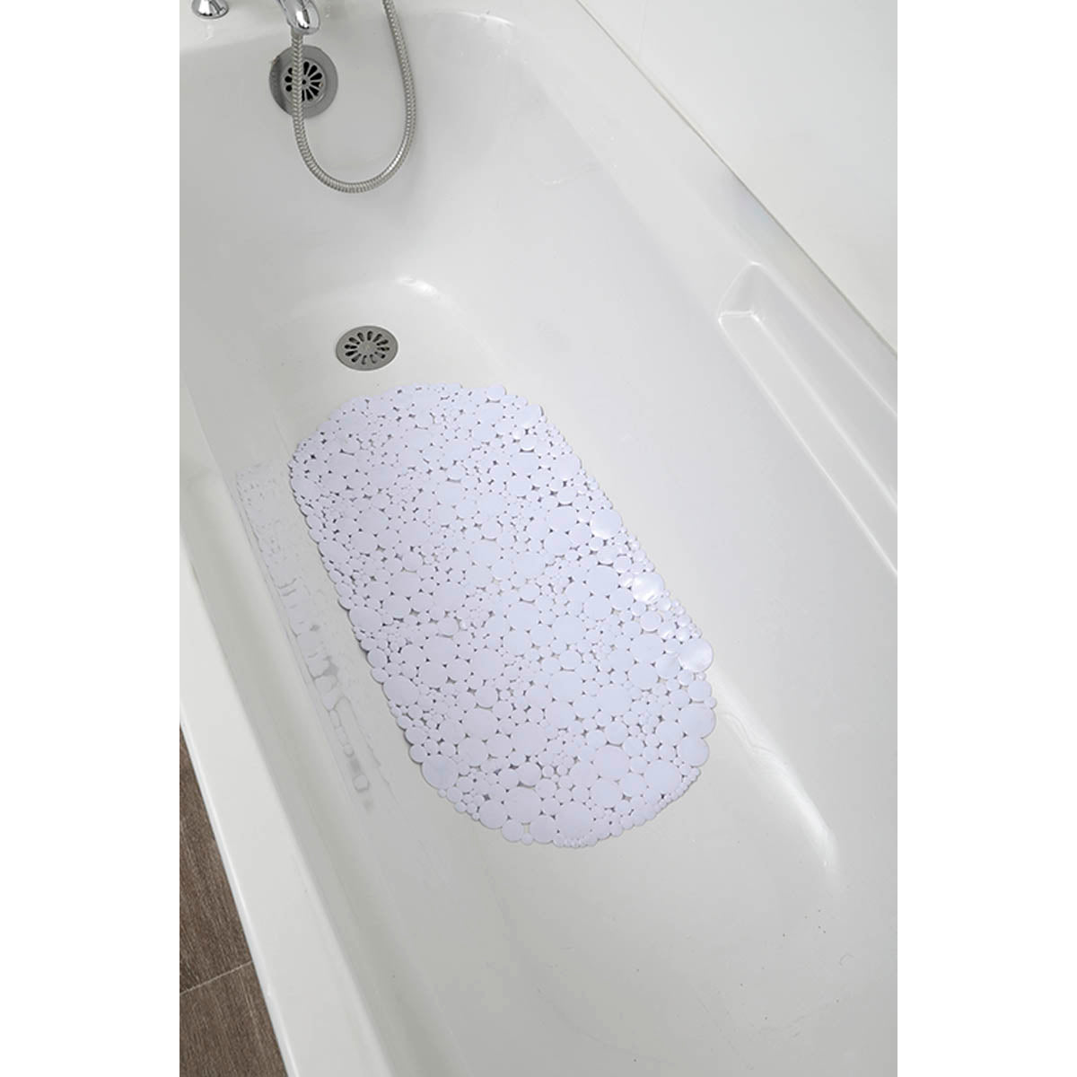 Covoraș de baie PVC 69×36 cm – model Bubbles White