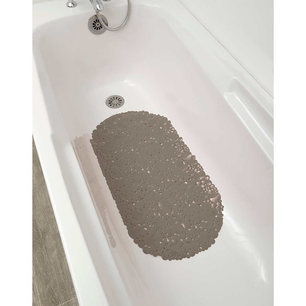 Covoraș de baie PVC 69×36 cm – model Bubbles Taupe