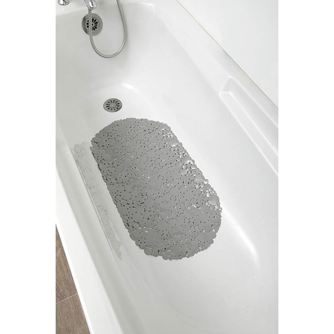 Covoraș de baie PVC 69×36 cm – model Bubbles Pearl Grey