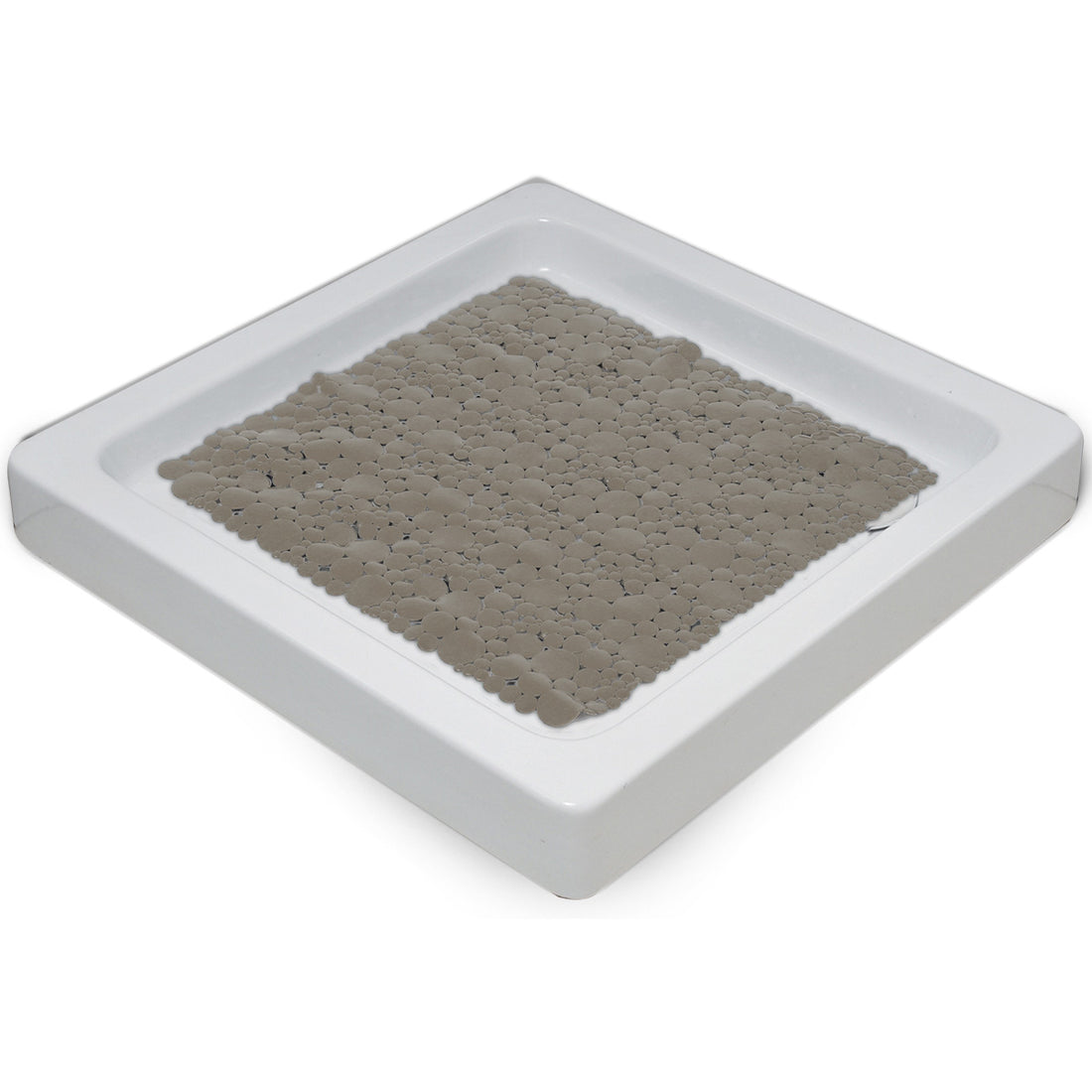 Covoraș de duș PVC 50×50 cm – model Bubbles Taupe