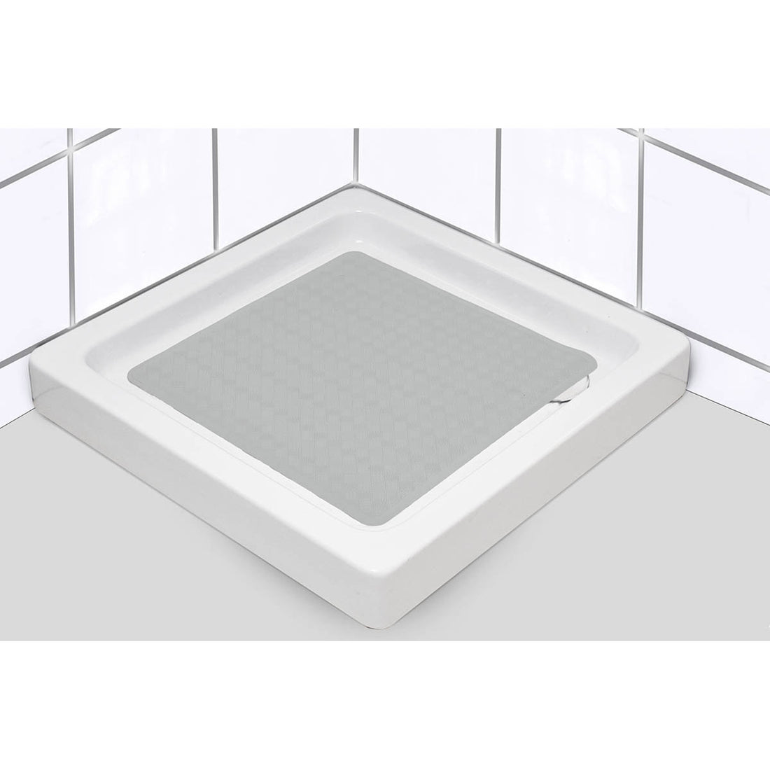 Covoraș de duș din cauciuc natural 53×53 cm – model Light Grey