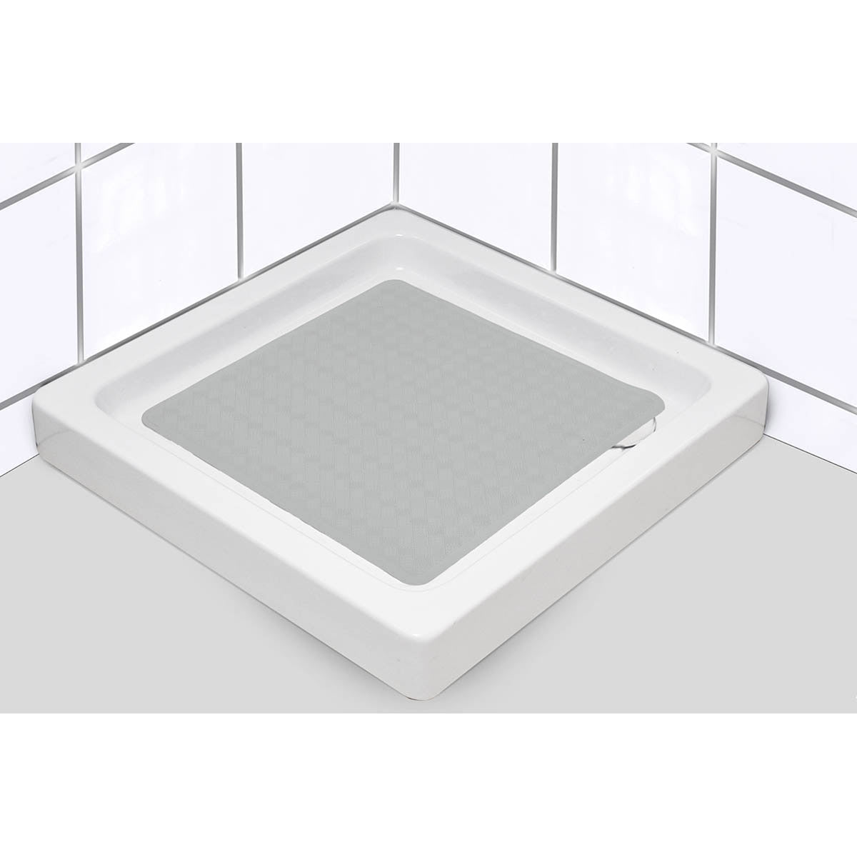 Covoraș de duș din cauciuc natural 53×53 cm – model Light Grey