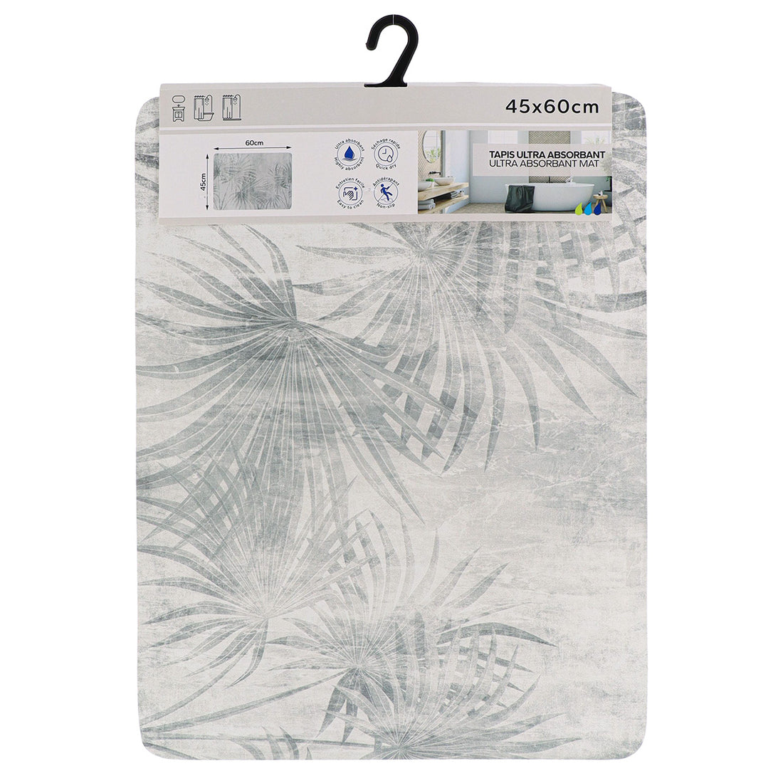 Covoraș dreptunghiular ultra-absorbant 45×60 cm – model OASIS URBAN