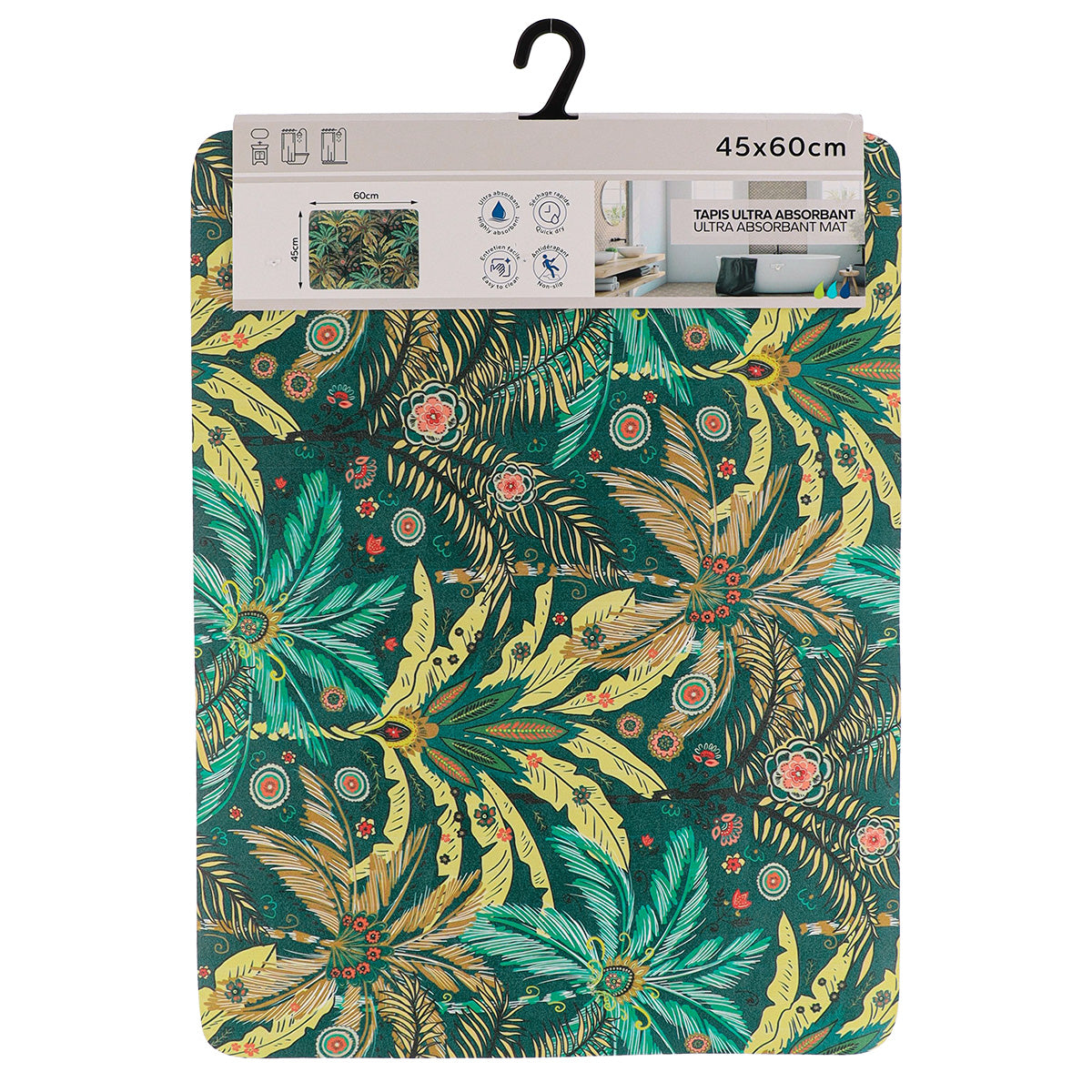 Covoraș dreptunghiular ultra-absorbant 45×60 cm – model RÊVE D’AILLEURS