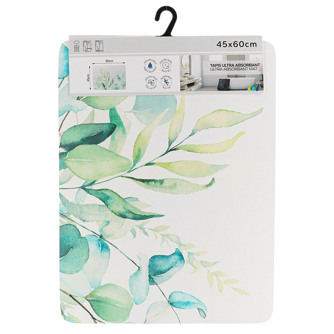 Covoraș dreptunghiular ultra-absorbant 45×60 cm – model EDEN GARDEN