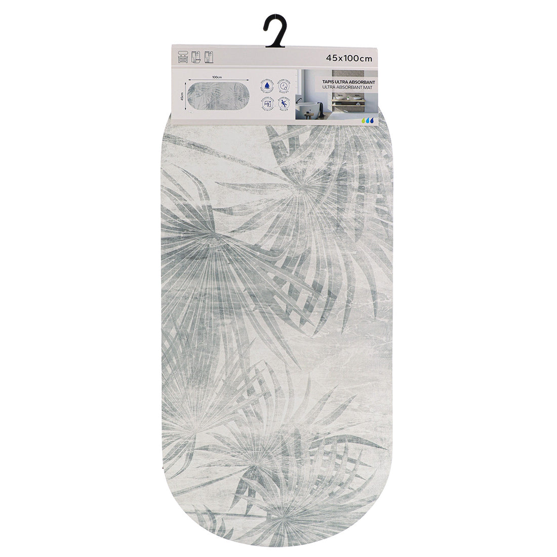 Covoraș oval ultra-absorbant 45×100 cm – model OASIS URBAN