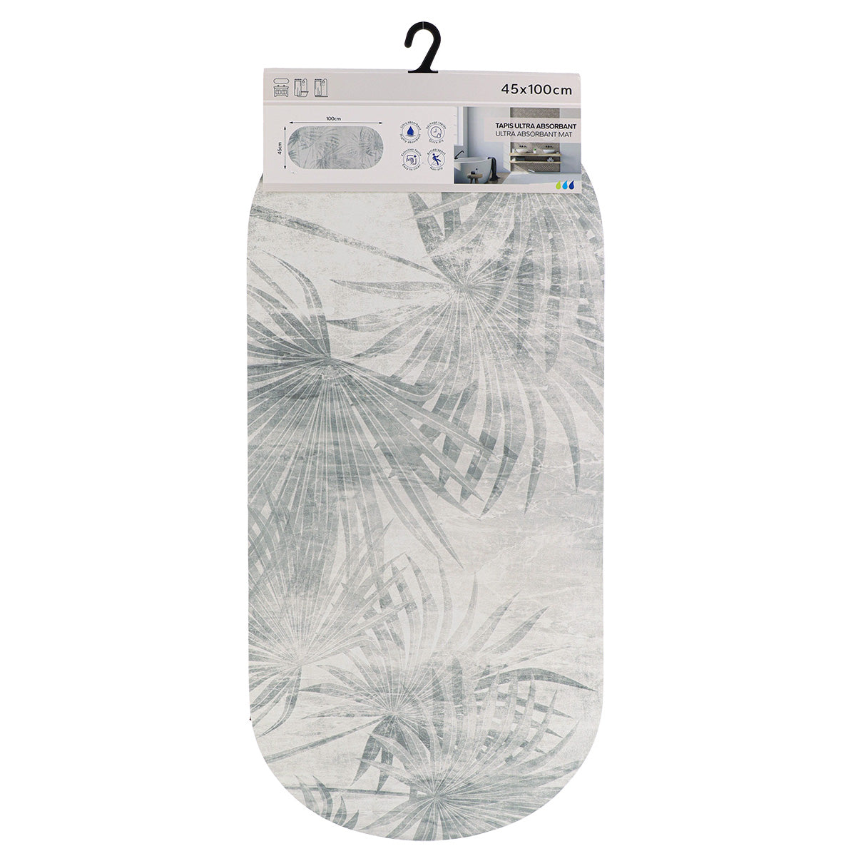 Covoraș oval ultra-absorbant 45×100 cm – model OASIS URBAN