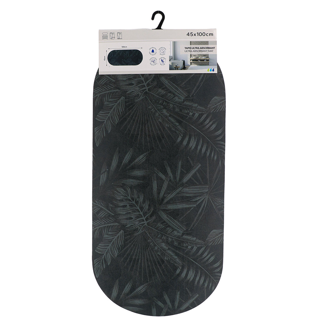 Covoraș oval ultra-absorbant 45×100 cm – model ESSENTIAL NATURE