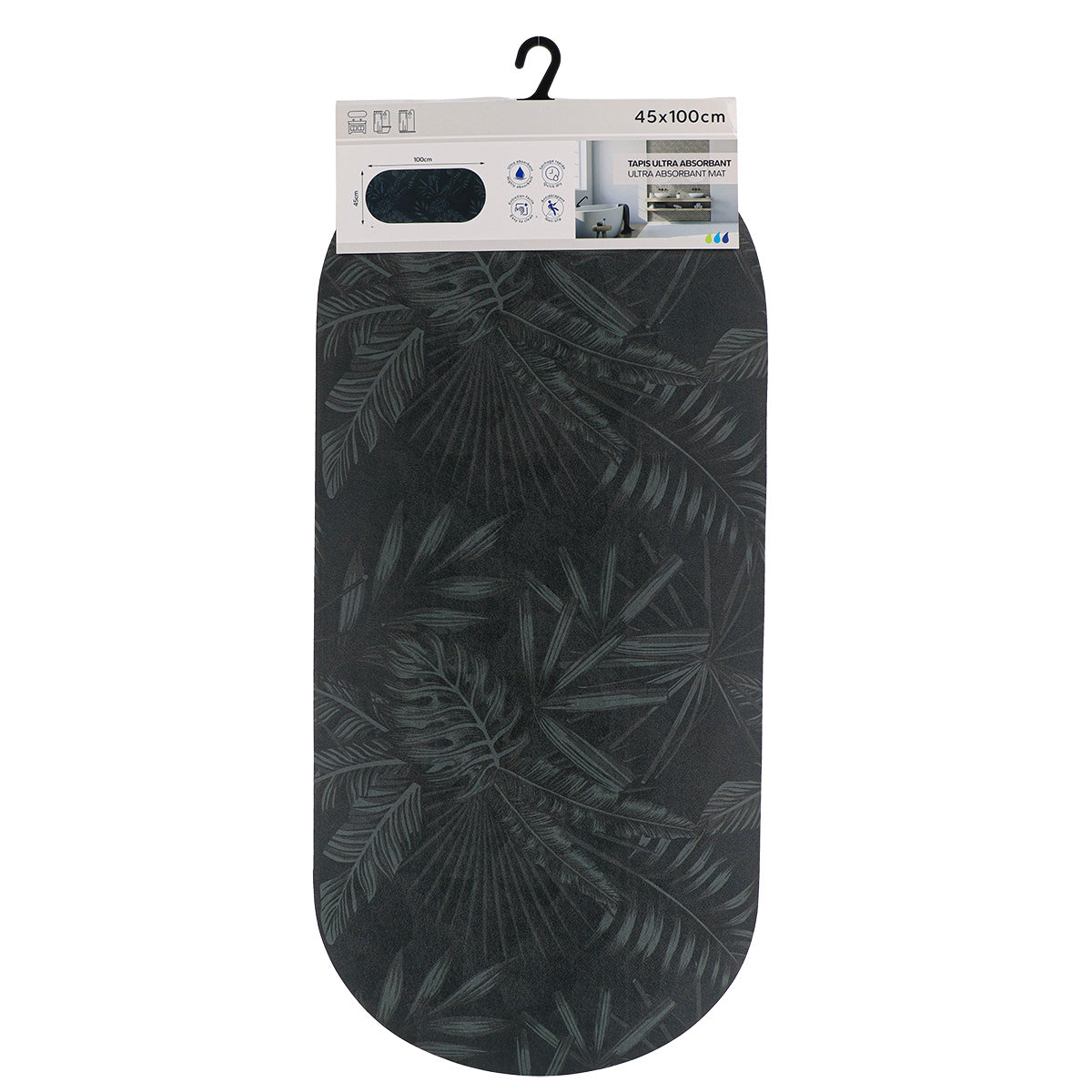 Covoraș oval ultra-absorbant 45×100 cm – model ESSENTIAL NATURE