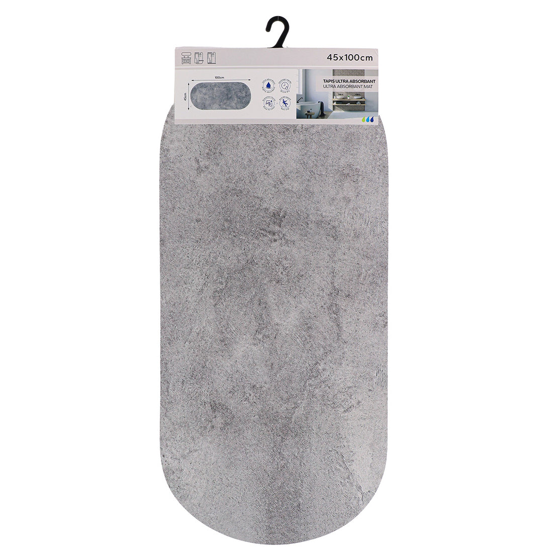 Covoraș oval ultra-absorbant 45×100 cm – model NATURE BRUTE