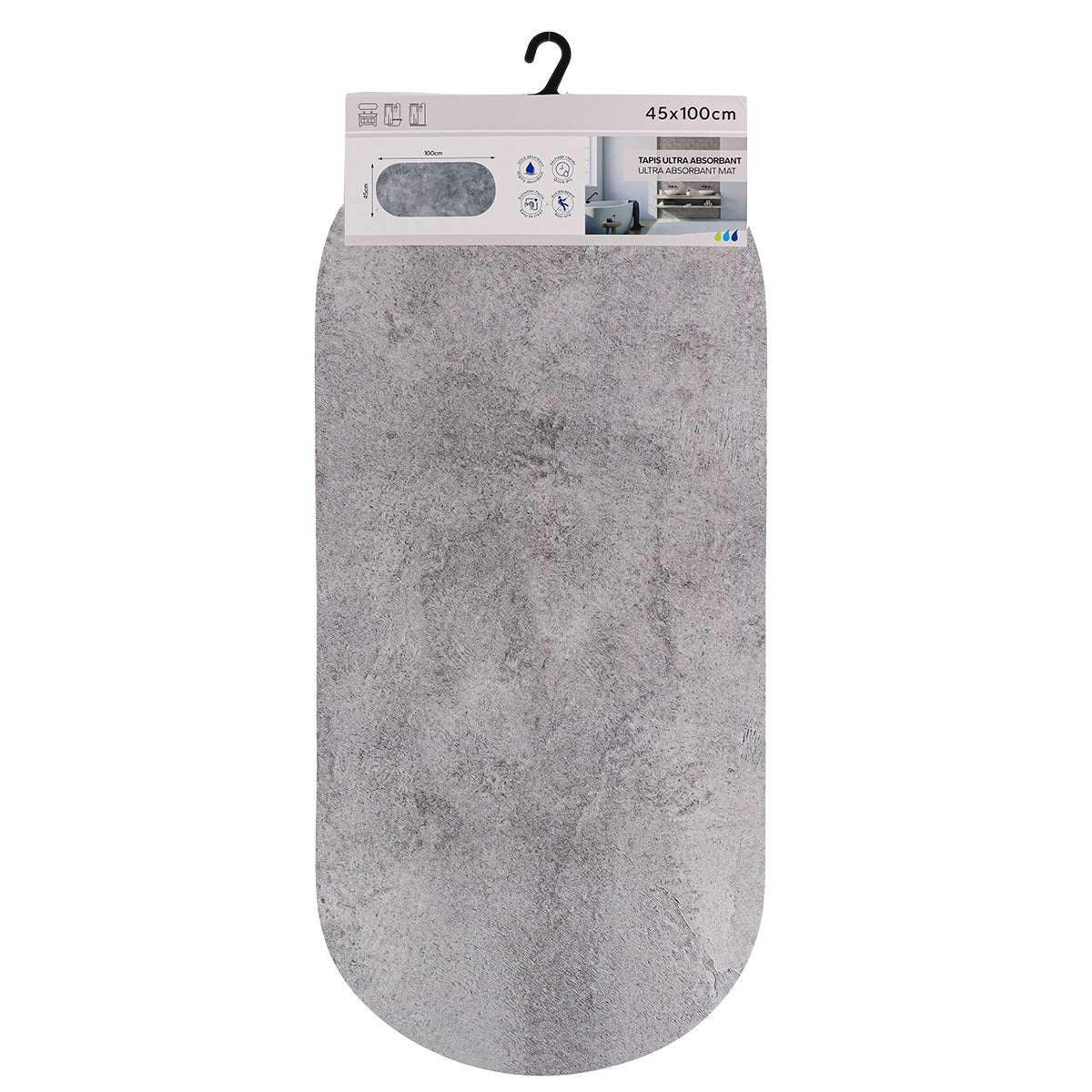 Covoraș oval ultra-absorbant 45×100 cm – model NATURE BRUTE