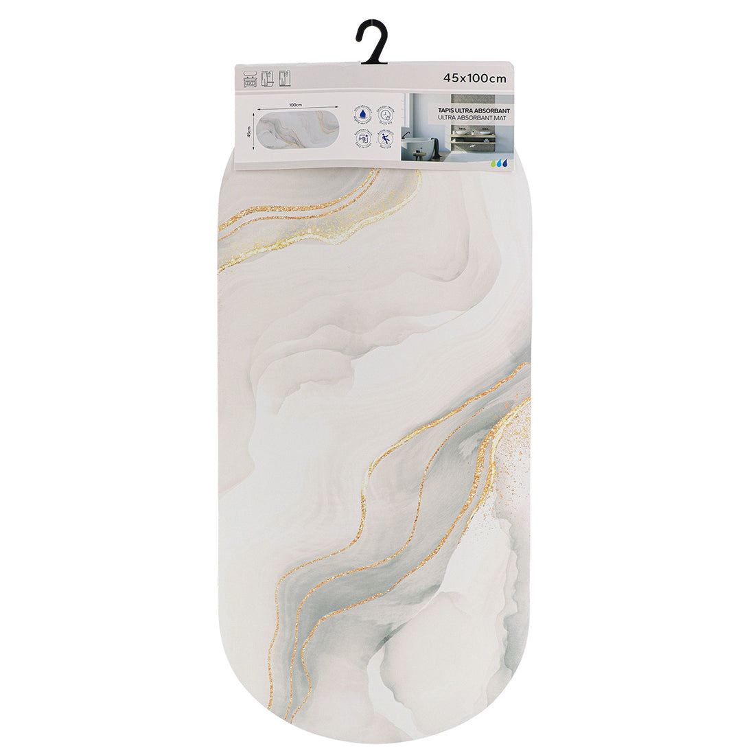 Covoraș oval ultra-absorbant 45×100 cm – model ICONIC