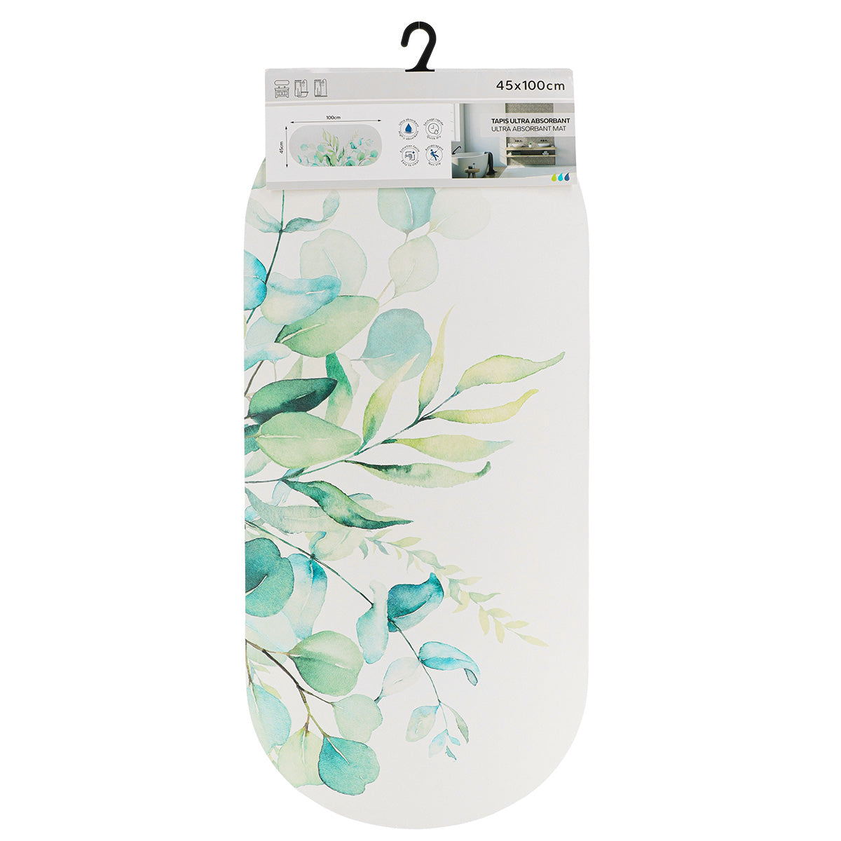 Covoraș oval ultra-absorbant 45×100 cm – model EDEN GARDEN