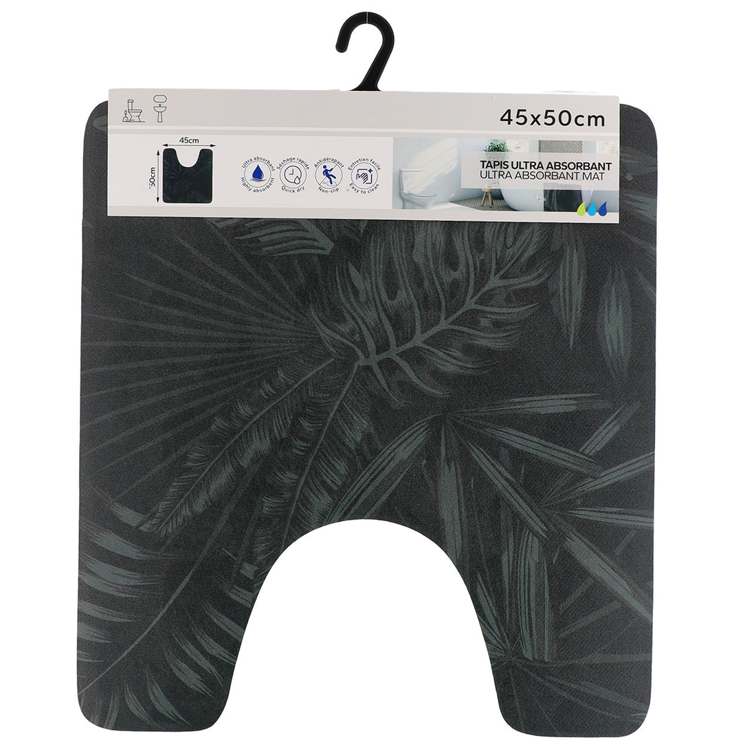 Covoraș contur WC ultra-absorbant 45×50 cm – model ESSENTIAL NATURE