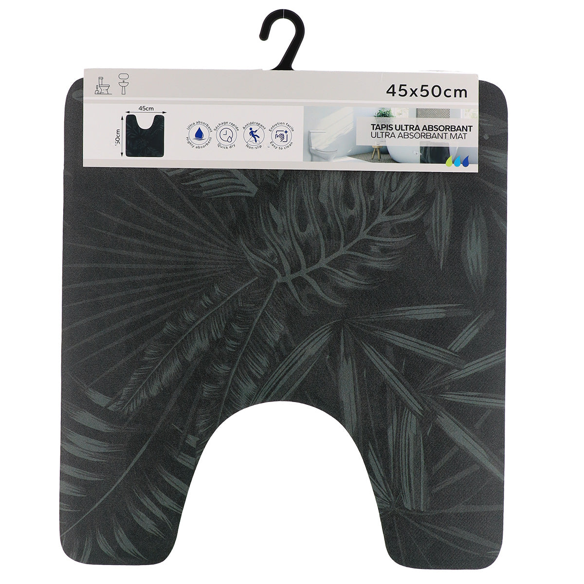 Covoraș contur WC ultra-absorbant 45×50 cm – model ESSENTIAL NATURE