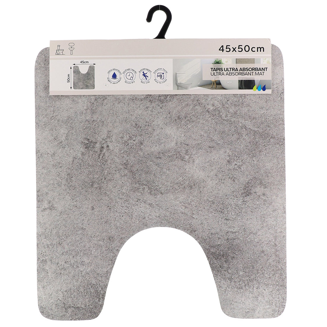 Covoraș contur WC ultra-absorbant 45×50 cm – model NATURE BRUTE