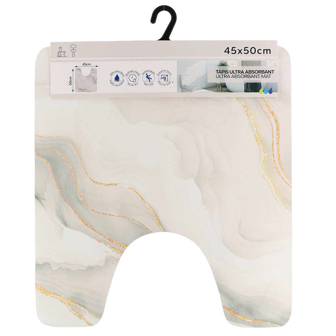 Covoraș contur WC ultra-absorbant 45×50 cm – model ICONIC