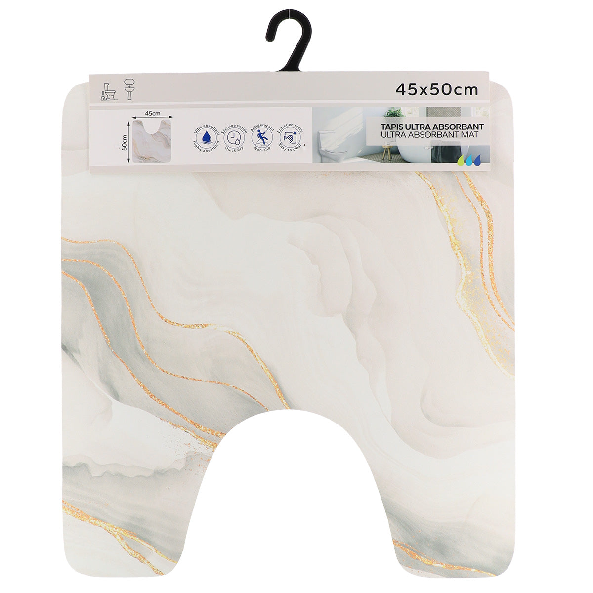 Covoraș contur WC ultra-absorbant 45×50 cm – model ICONIC