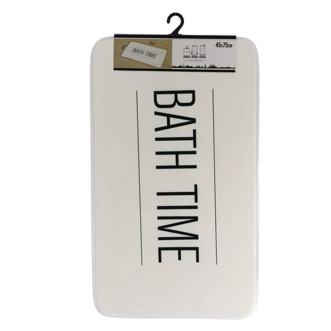 Covoraș din microfibră imprimată 45×75 cm – model Neo Retro Alb