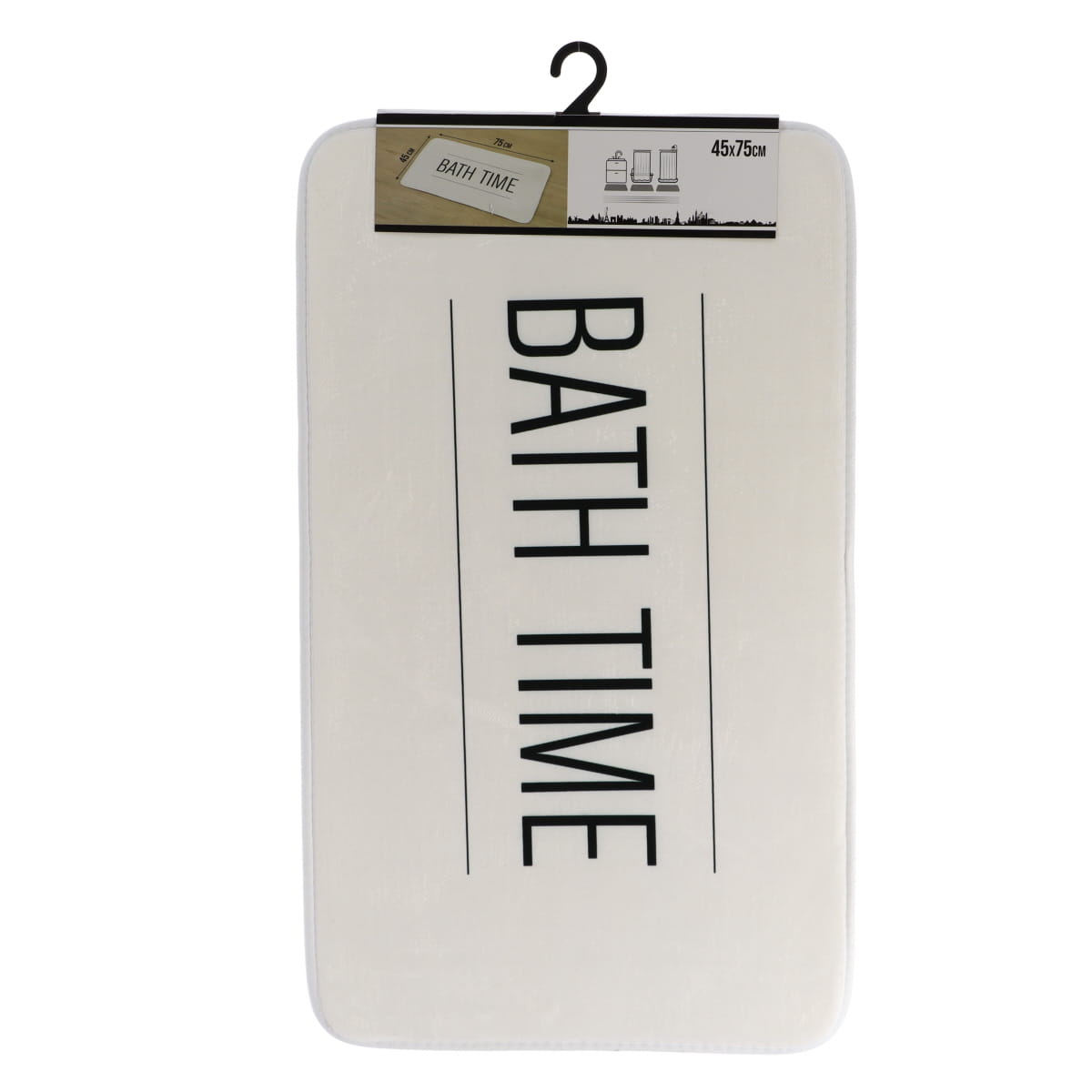 Covoraș din microfibră imprimată 45×75 cm – model Neo Retro Alb