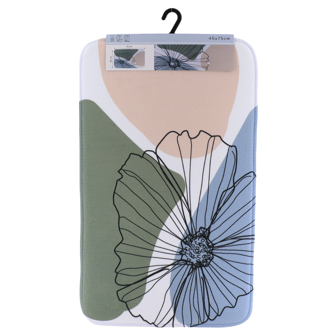 Covoraș din microfibră imprimată 45×75 cm – model Flowers