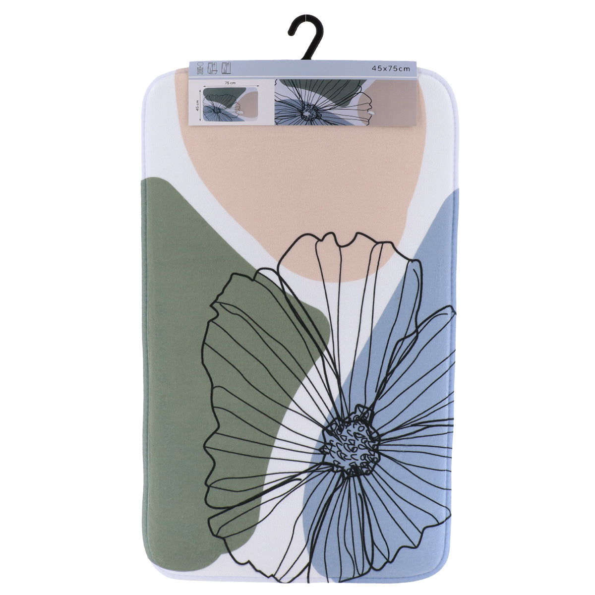 Covoraș din microfibră imprimată 45×75 cm – model Flowers