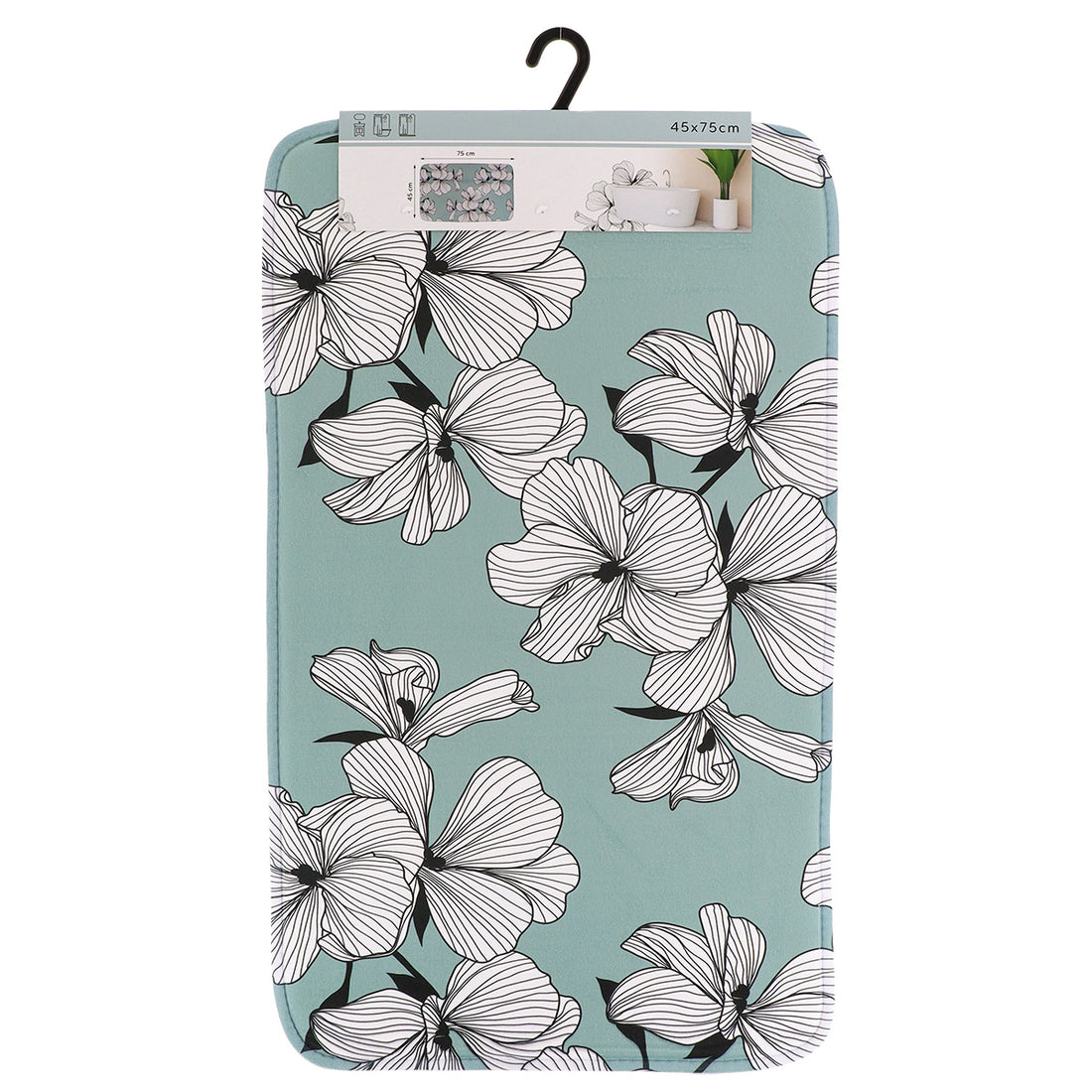 Covoraș din microfibră imprimată 45×75 cm – model Ecrin Verde