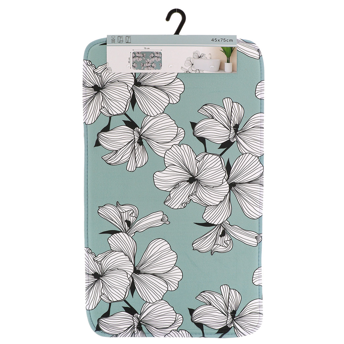 Covoraș din microfibră imprimată 45×75 cm – model Ecrin Verde