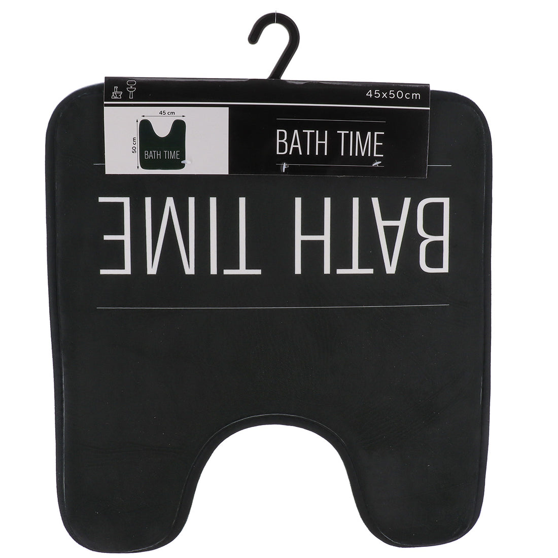 Covoraș contur WC din microfibră imprimată 45×50 cm – model Neo Retro Negru