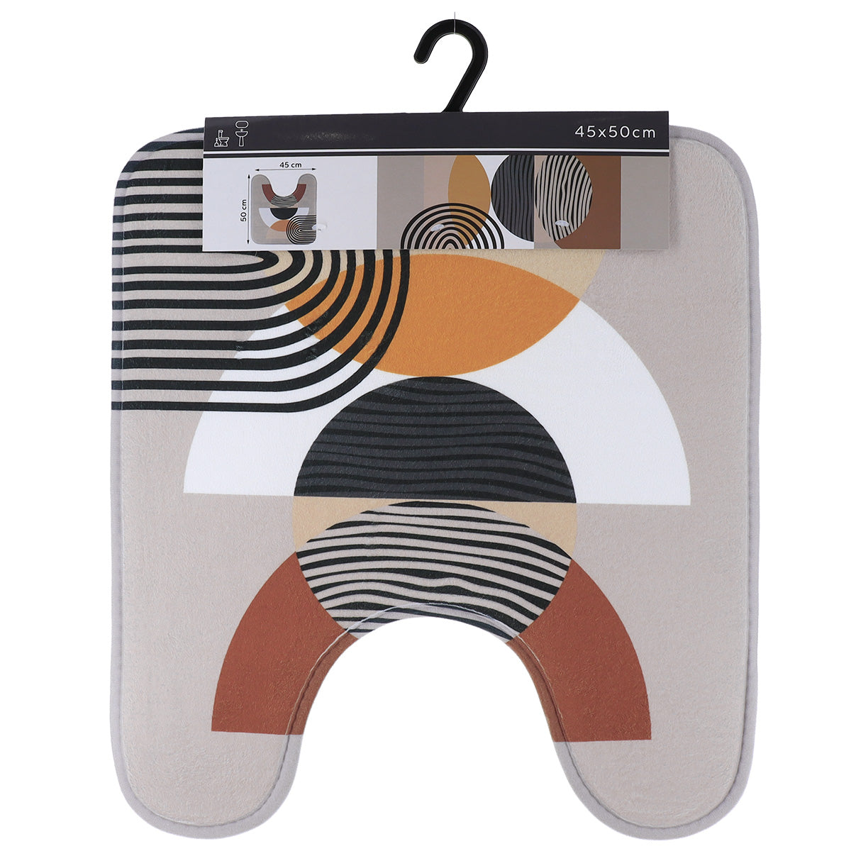 Covoraș contur WC din microfibră imprimată 45×50 cm – model Trendy