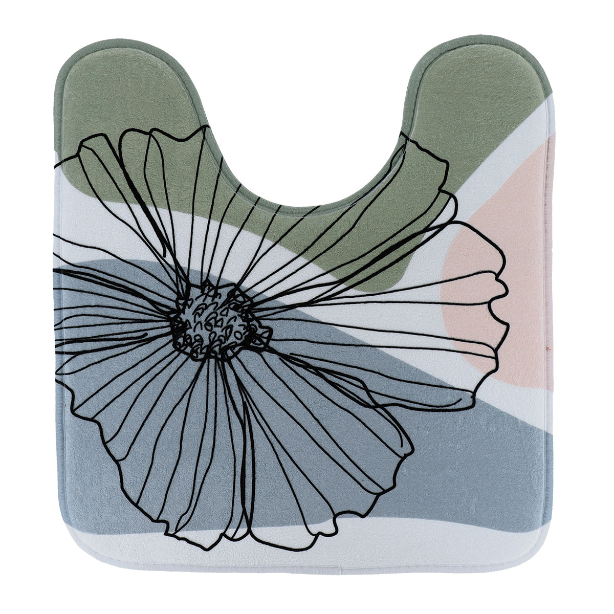 Covoraș contur WC din microfibră imprimată 45×50 cm – model Flowers