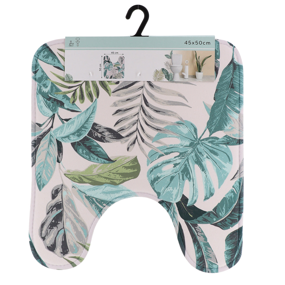 Covoraș contur WC din microfibră imprimată 45×50 cm – model Jardin d’Hiver