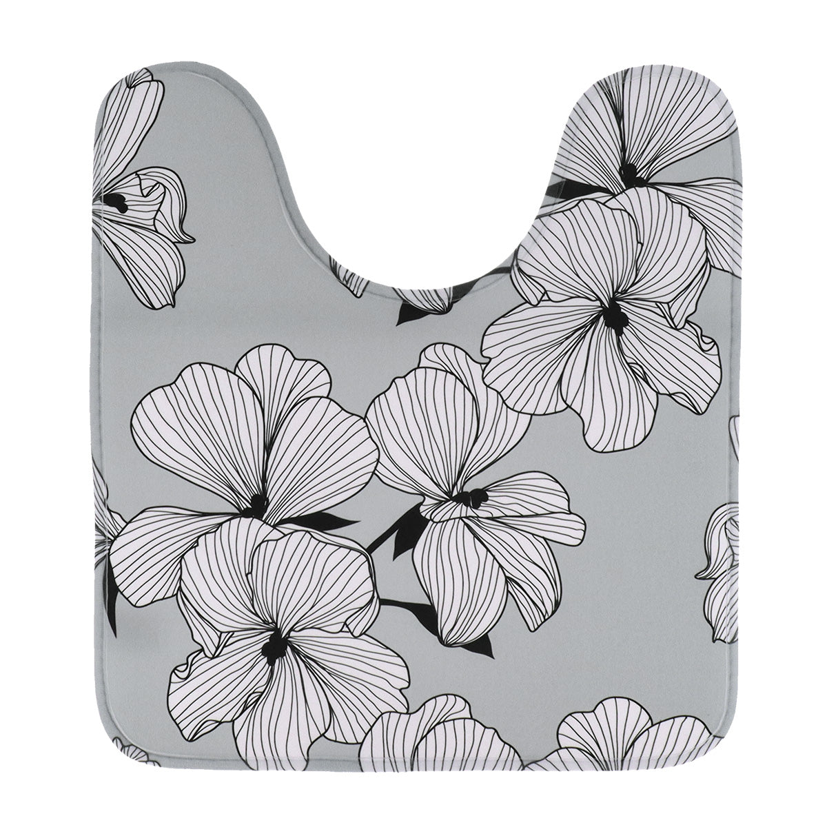 Covoraș contur WC din microfibră imprimată 45×50 cm – model Ecrin Gri