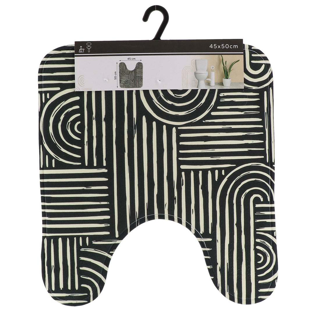 Covoraș contur WC din microfibră imprimată 45×50 cm – model Ethnic Vibes