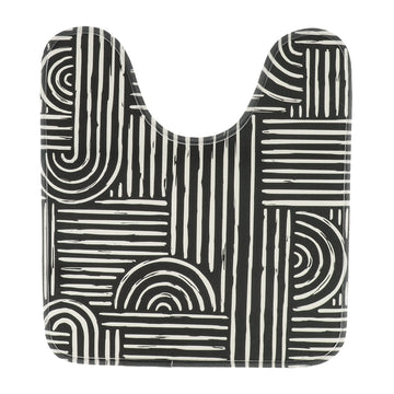 Covoraș contur WC din microfibră imprimată 45×50 cm – model Ethnic Vibes