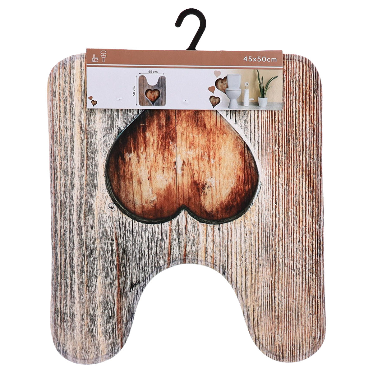 Covoraș contur WC din microfibră imprimată 45×50 cm – model Amour