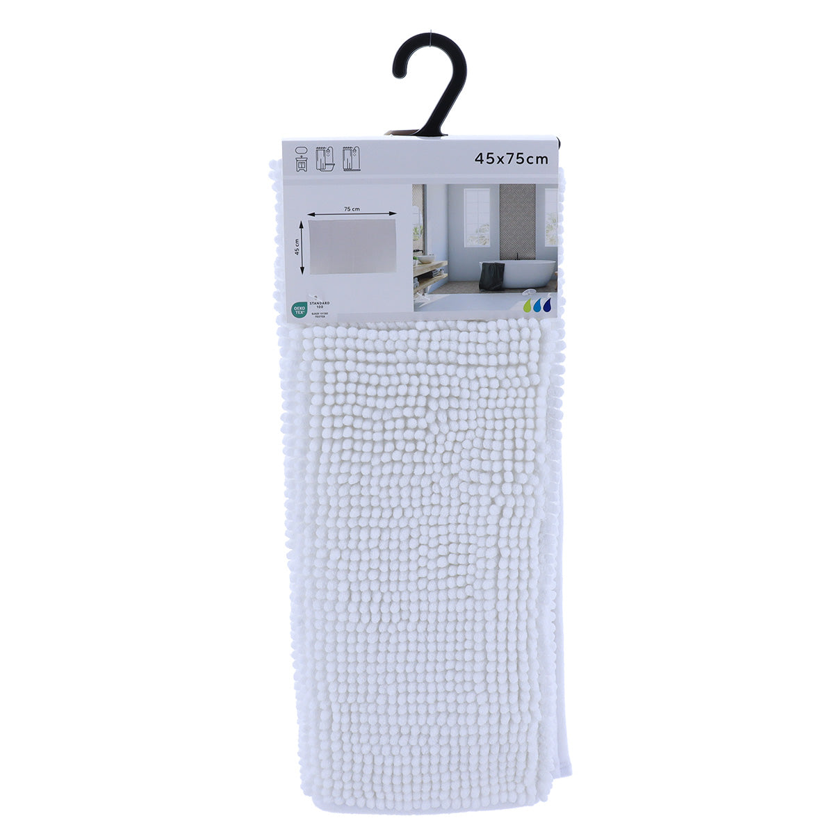 Covoraș microfibră cu bile 45×75 cm – Alb