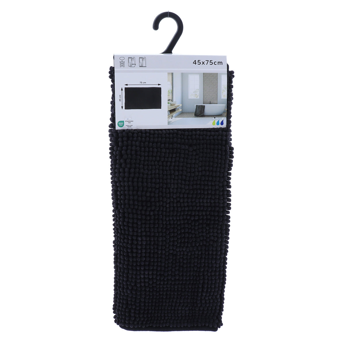 Covoraș microfibră cu bile 45×75 cm – Negru