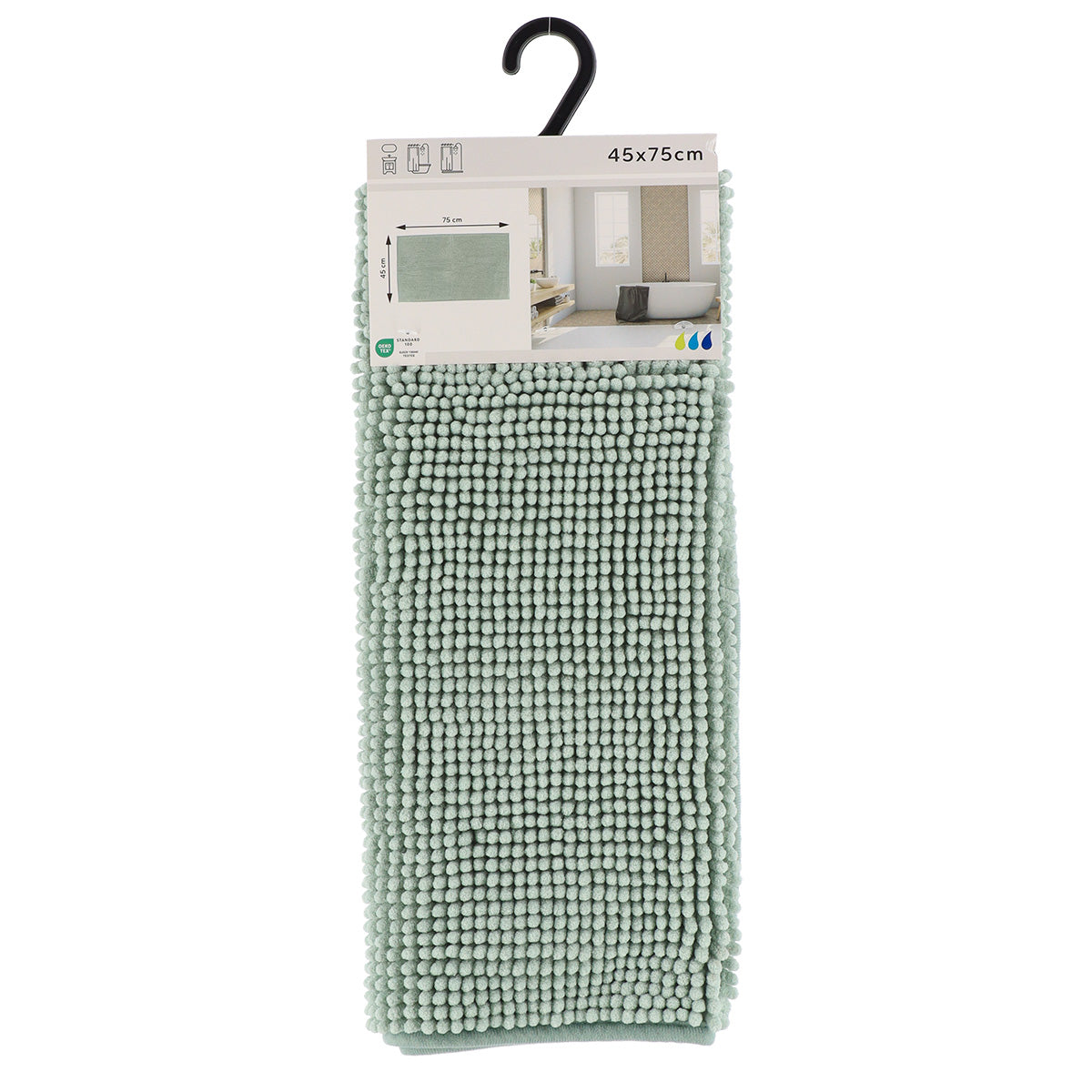 Covoraș microfibră cu bile 45×75 cm – Verde eucalipt