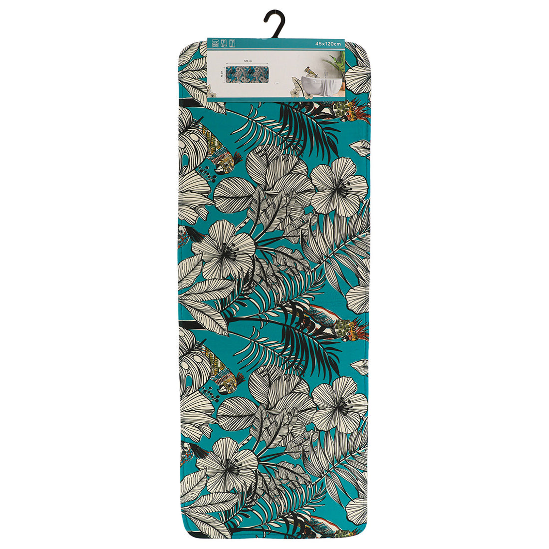 Covoraș din microfibră imprimată 45×120 cm – model Jungle Fever Bleu