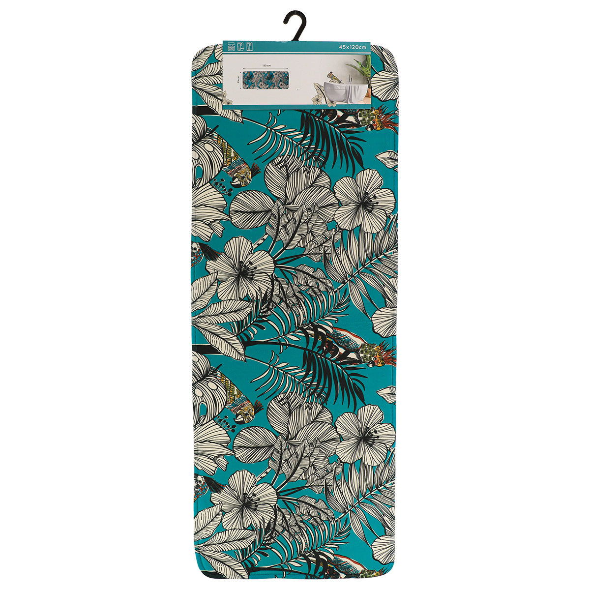 Covoraș din microfibră imprimată 45×120 cm – model Jungle Fever Bleu